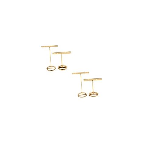4pièces Support De Bijoux T-shape Pour Boucles Oreilles Organisateur De Présentoir Pour Accessoires De Mode Petite Et Doré