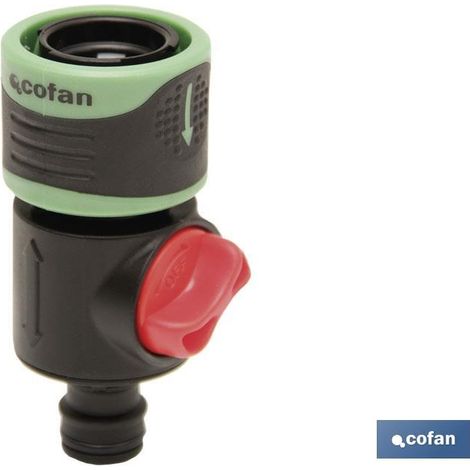 COFAN regulador c/llave de paso , Regulador de presión con caudal confort. El uso adecuado de este regulador de riego permite mantener el caudal del aspersor o el goteo, la uniform (1/2)