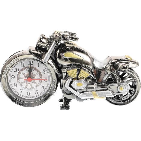 Réveil moto vintage de luxe, cadeau unique pour les passionnés de moto et les enfants - Piles non incluses (voir photo) (1/3)