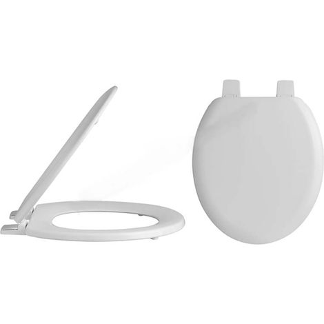 Bayswater Traditional Round Standard Seat Plastic Hinges with Bottom Fixing - White (1/2)