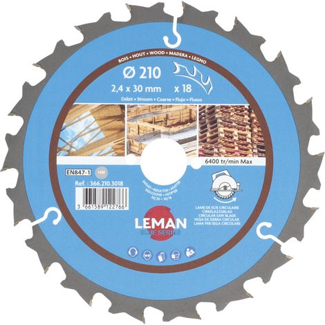 LAME CIRC.HM CHANTIER D210X2.4X30 Z=18 ALT POS+AR - 366.210.3018 - LEMAN