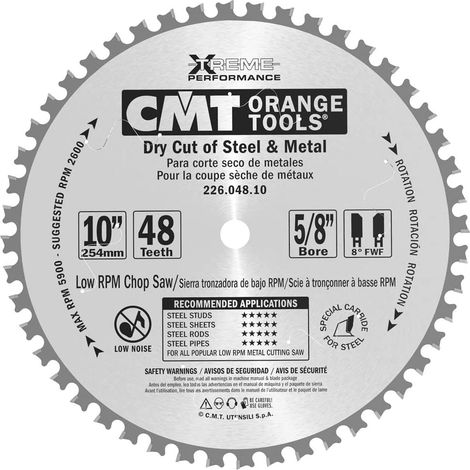 226.048.10 SIERRA CIRCULAR PARA METALES 254X2.2X15.87 Z=48 8° FWF (1/3)