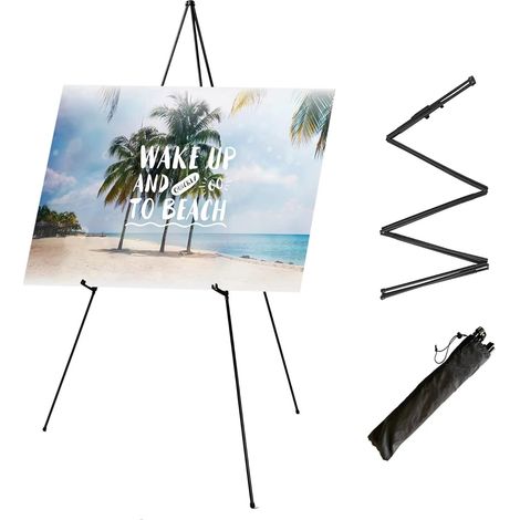 Adjustable and foldable tripod easel for trade fairs, presentations, posters, art exhibitions (1/5)
