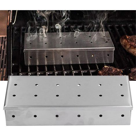 Boîte de fumoir BBQ [BBQ Gadgets] [1x Boîte] - Matériau : Acier inoxydable [Stainless Steel] - Haute compatibilité grill gaz & charbon - Ventilation optimisée pour fumée homogène (1/5)