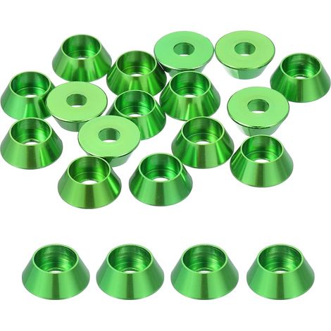 20 Pièces Rondelles à Tête Fraisée, Rondelles de Tasse M4 x 12 mm, Rondelle Fraisée, Rondelle Boulon En Aluminium Pour vis à tête, tige filetée, Accessoires Mécaniques, Vert (1/5)