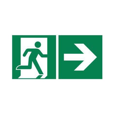 Hinweisschild Rettungsweg rechts 30x15cm Hart-PVC