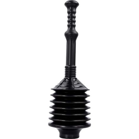 High-pressure plunger removes stubborn blockages in clogged toilets, Black, YMYNY