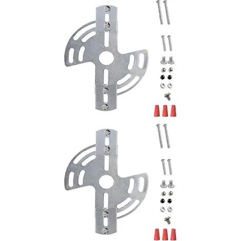 Kit de fixation pour luminaire (2 pièces), ensemble de visserie universel pour luminaires, plaque de fixation pour ventilateur de plafond avec vis et écrou. (1/4)