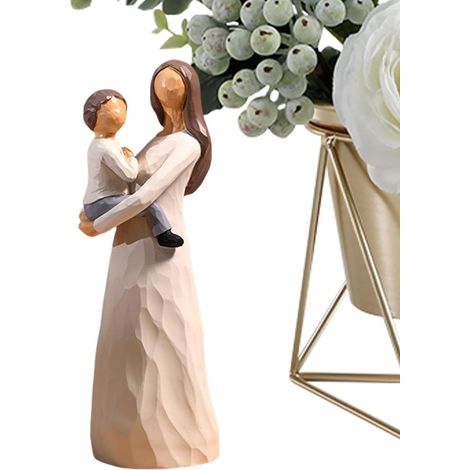 Statue Figurine en Résine Sculpture Créative Support Artisanal Ornement De Table pour Déco Maison, Chambre, Étagère, Sculpture Familiale, Ornement Résine, Étagère Élégante, Décor Chambre (1/5)