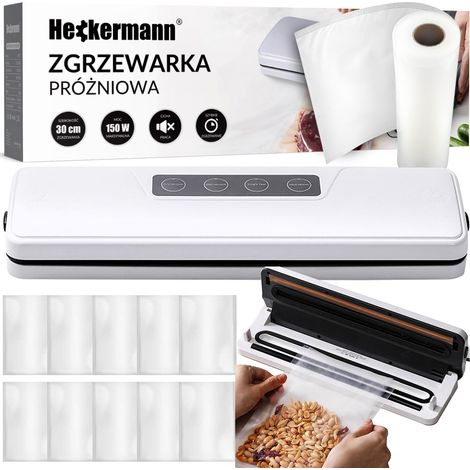 Kit de mise sous vide Heckermann GM-77 blanc + papier aluminium 28 x 600 cm