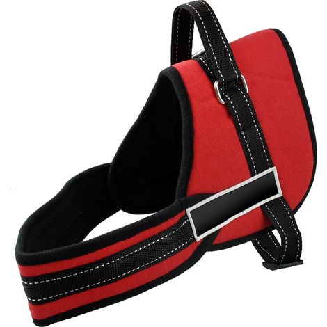Arnés ajustable de perro acolchado para el adiestramiento educación  Color: Rojo - Talla: M