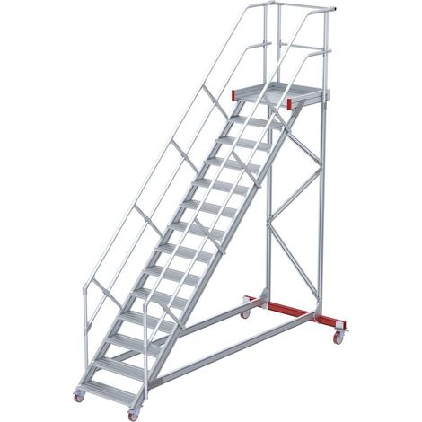 Euroline 513 Wartungsbühne 45° 600mm Stufenbreite 14 Stufen Alu gerieft