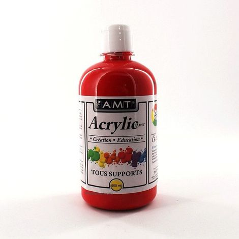 Peinture Acrylique en bouteille rouge 500ml - Amt (1/3)