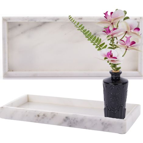 Vassoio decorativo, piatto decorativo in marmo 30x13 cm (1/5)