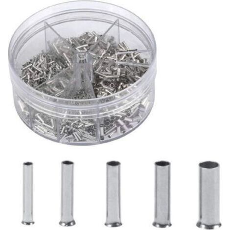 1900pcs Embouts de câbles de cosses non isolés 0,5/0,75/1,0/1,5/2,5mm² avec une boîte de stockage/rangement (1/5)