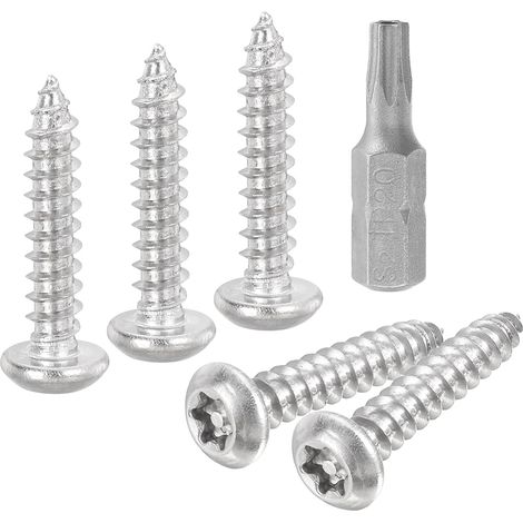 50 Pièces M4 x 20mm Vis à Tête Bombée Torx de Sécurité (Argent) (1/5)