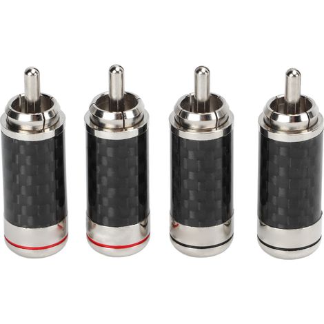 Adaptateur RCA mâle métal 4 pièces, connecteur audio vidéo jack, transmission signal fiable, fiche enceinte 40mm, câble adaptateur robuste. (1/5)