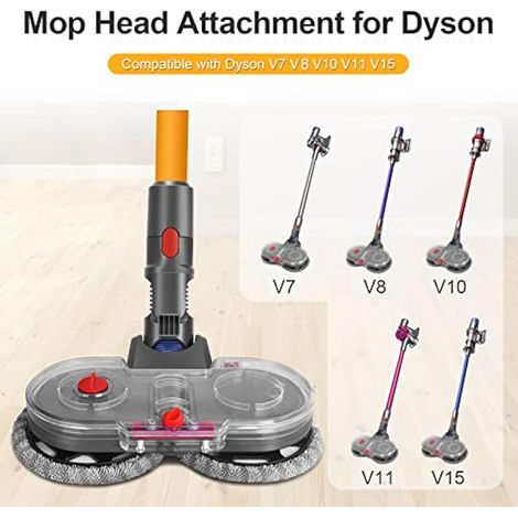 Balai électrique de rechange pour aspirateur Dyson V15, V11, V10, V8 et V7, 8 lingettes, 1 réservoir d'eau (1/5)