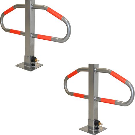 2x Parkplatzsperre 47 x 73 cm Metall grau abschließ- und klappbar Parkplatzbügel Sperrbügel Poller (1/5)