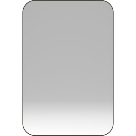Armoire miroir rectangulaire encastrée avec cadre métallique noir et étagères réglables pour salle de bain (1/5)