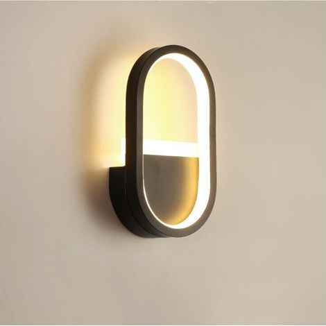 Applique Murale Intérieure Moderne en Fer et Silicone Souple, 16W 900LM 220V, pour Salon/Chambre/Couloir/Balcon - Noir (1/4)