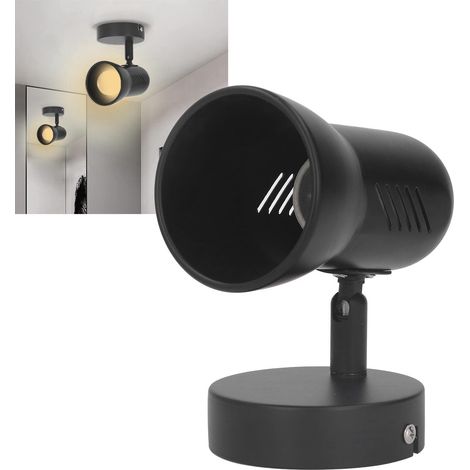 Applique murale LED, tête de lit rotative à 360°, lampe de lecture de chevet, plafonnier mural noir mat, culot E26. (1/5)