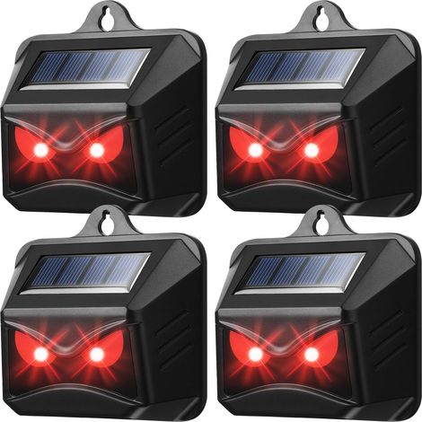 4pcs Répulsif solaire contre les animaux sauvages tels que les ratons laveurs, les chevreuils, les renards, les sangliers, etc. - 4 répulsifs efficaces avec lumière LED rouge (1/5)
