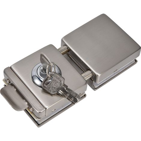 Serrure de porte en verre 1012 mm, serrure de sécurité en acier inoxydable haute résistance avec 3 clés pour bureau à domicile (1/5)