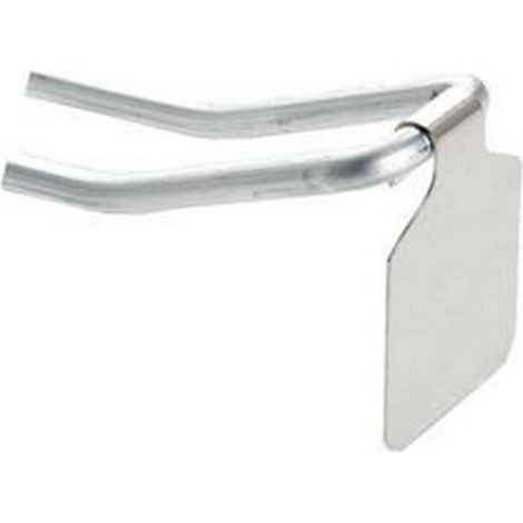 50PZ TARGHETTA IN ACCIAIO PORTA ETICHETTA PER GANCI DOPPI - mm.28x30