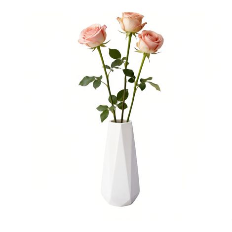 Vase en céramique blanc de 20 cm de haut, petit vase à fleurs fait à la main pour centres de table, style minimaliste, décoration d'intérieur pour table, étagère, cheminée, chambre à coucher (1/5)