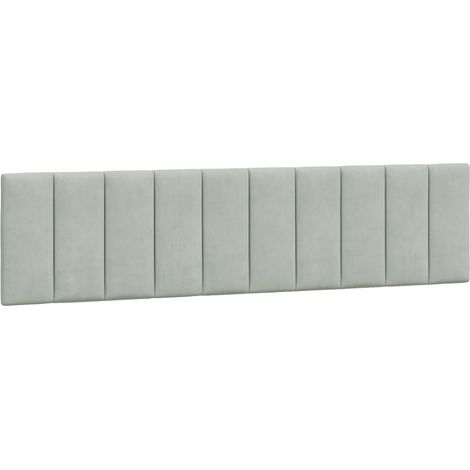 vidaXL Cuscino Testiera Hanko Grigio Chiaro 200 cm in Velluto