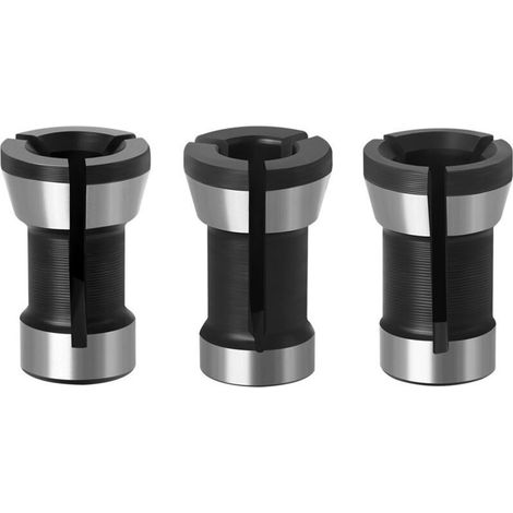 3 pcs Tête Adaptateur Defonceuse Machine de Gravure Adapteur Collets Tête de Mandrin pour Perceuses Machine de Gravure pour Rogneuse Menuiserie Électrique Pince de Routeur Titulaire(6mm,6.35mm,8mm) (1/5)