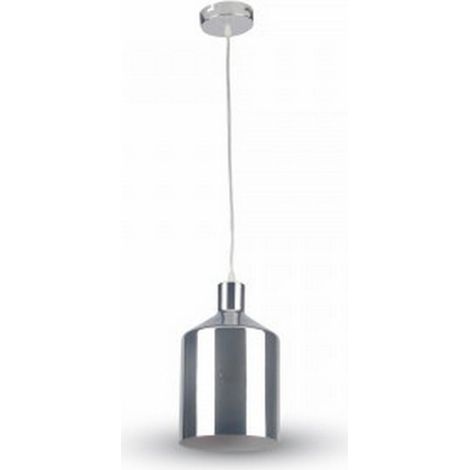 TRADE SHOP - Lampadario Pendente Lampada A Sospensione Cromato A Forma Di Cilindro Vt-8175 -