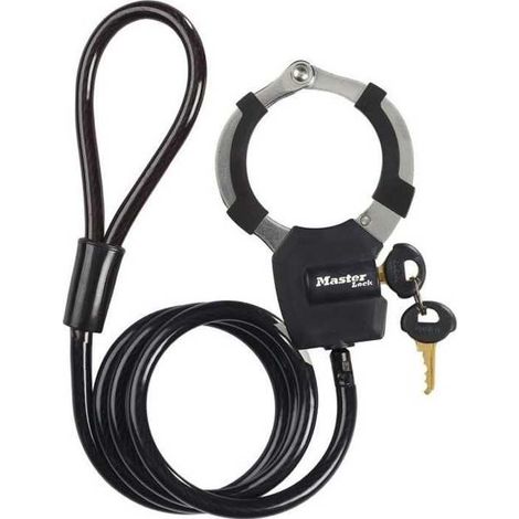 MASTER LOCK Antifurto per Bicicletta [Cavo + Manette] [Serratura a Chiave] 8275EURDPRO - Ideale per Bicicletta, Monopattino Elettrico, Passeggino, Attrezzature Sportive (1/3)