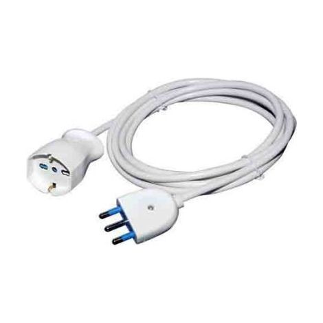 Prolunga Lineare Presa Schuko Bivalente 3M Cavo 3X1 Bianco (Ecova Cod. 32060)