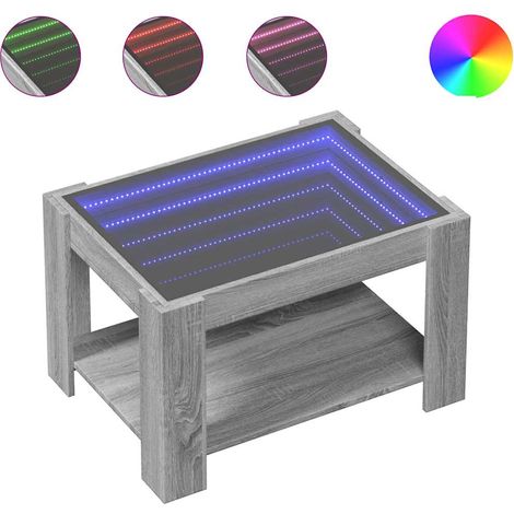 Maison Exclusive - Mesa de centro y LED madera ingeniería gris So