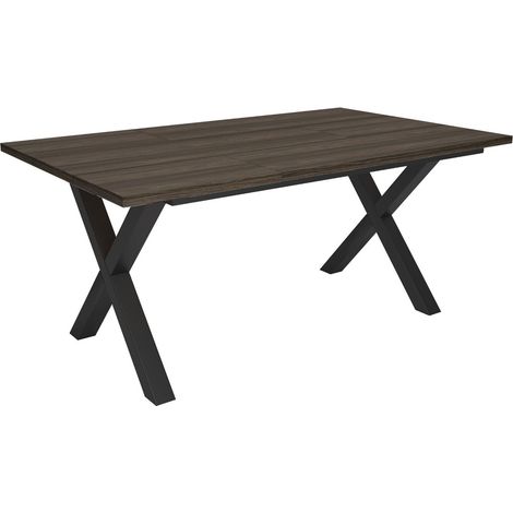 Skraut Home - Tavolo da Pranzo, Cucina, Sala da pranzo, 167x90x74 cm, Per 8 persone, Tavolo Cucina, Stile industriale, Rovere scuro (1/5)