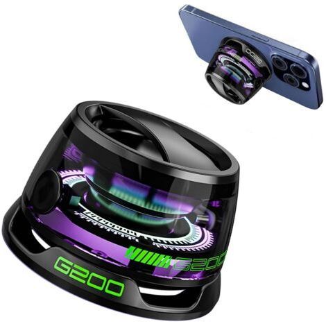 Haut-parleur Bluetooth magnétique G200 portable avec lumière multicolore RVB et support de téléphone, haut-parleur Bluetooth Magbeat étanche pour les voyages en plein air (1/5)