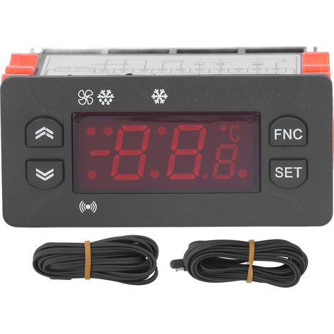Thermostat numérique 230V CA avec affichage digital, sonde NTC, commutable °F/°C, pour refroidisseur et réfrigérateur. (1/5)