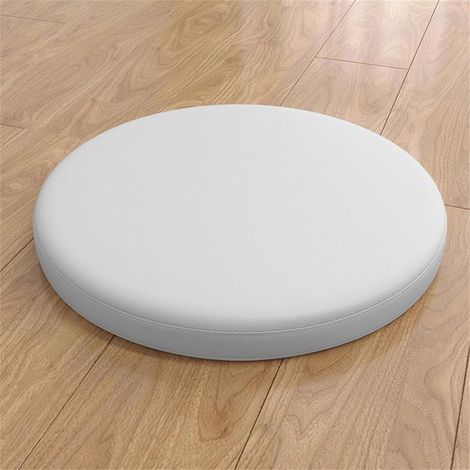 Cuscino rotondo in memory foam per sgabello, impermeabile e lavabile, ideale per giardino, interni ed esterni, auto e ufficio, diametro 45 cm, colore bianco. (1/4)
