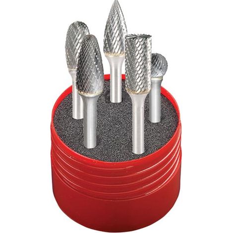 Dormer P88001 Solid Carbide Rotary Burr Cylindrical Set 5 Piece DOR88001 (1/3)