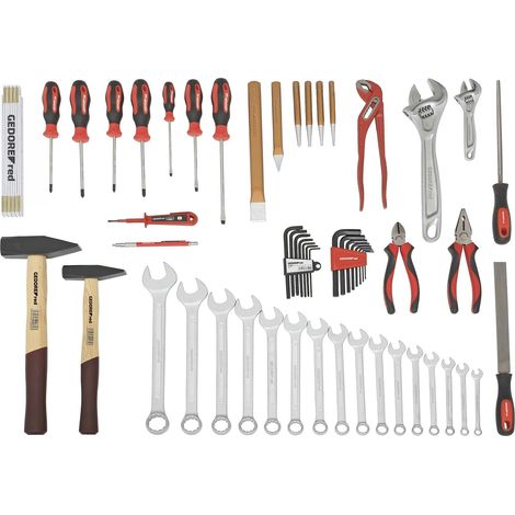 Gedore – Coffret multi-outils 59 pièces – Clés mixtes, tournevis, pinces, burins – Mallette ABS verrouillable – Dimensions 445x180x330 mm (1/5)