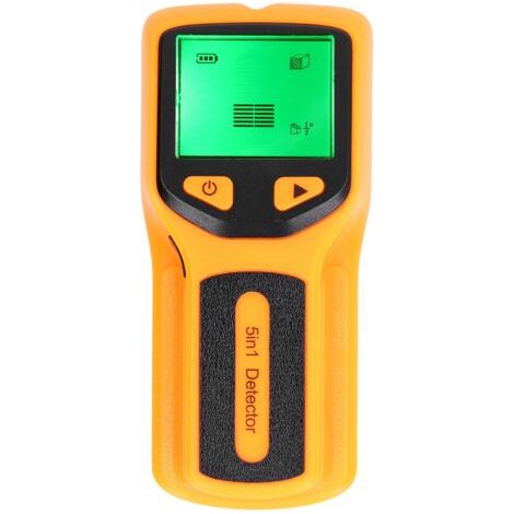 Détecteur de goujons muraux 5 en 1, détecteur avec écran LCD HD pour fil AC en bois, bord central jaune. (1/5)