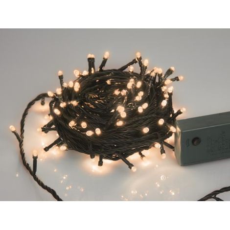 Sparkle Light LED - 12 m - 160 weiße Arizona-Lampen - grünes Kabel - Dimmer