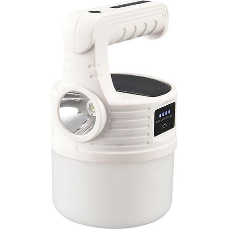 Lampe de camping solaire rechargeable, lanterne torche, lampe de secours portable pour intérieur/extérieur et jardin. (1/5)