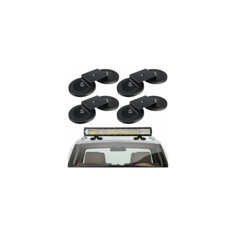 4 soportes magnéticos para luces de trabajo, soportes magnéticos para lámparas LED, soportes para barras de montaje de luces para camiones, SUV y todoterrenos, barras de luz de techo - Crezuo (1/4)