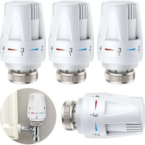 4pcs Tête de radiateur thermostatique, Tête thermostatique, raccord M30 x 1,5,Tête thermostatique Intelligente pour Thermostat Intelligent et Pack Chauffage collectif (1/5)