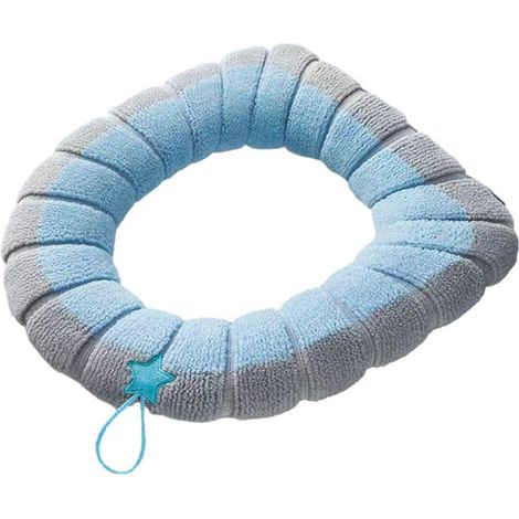 Coussin de siège de toilette, siège de toilette universel quatre saisons épais avec poignée, anneau de toilette d'hiver, ensembles lavables, tapis de siège de toilette tricoté (1/5)