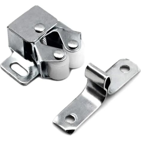 Lot de 12 verrous de porte de placard, verrous de porte de placard à double rouleau galvanisés, adaptés aux portes de cuisine, placards et tiroirs.