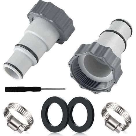 Adaptateur de tuyau piscine Intex – Kit complet 4 pièces pour pompes filtrantes, compatible modèles classiques et Easy Set (1/4)